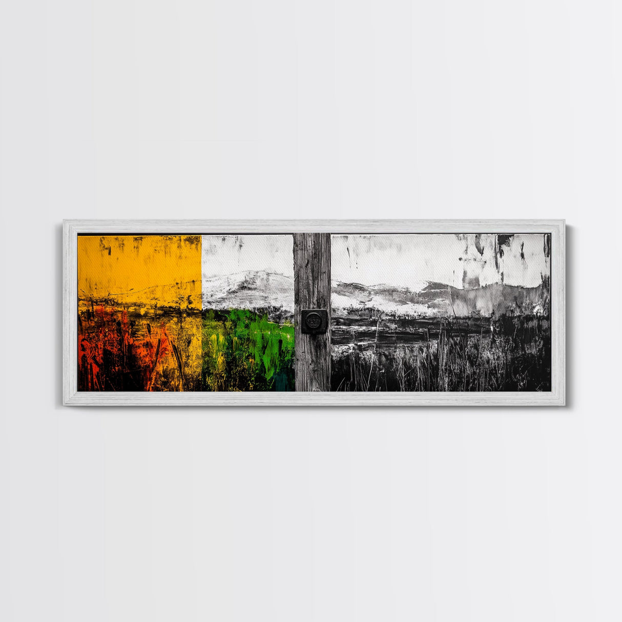 Rustic Landscape, Nature Wall Art, Farmhouse Decor, Cozy Autumn Aesthetic, Colorful Fields Painting, Framed Canvas Print, Living Room