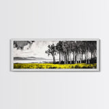 Lakeside Trees, Tranquil Landscape Art, Serene Nature Print, Black White Wall Decor, Peaceful Home Aesthetic, Framed Canvas Print