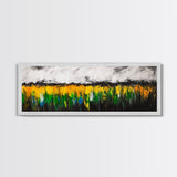 Abstract Wildflowers, Colorful Landscape, Boho Wall Art, Framed Canvas Print, Nature Inspired Art, Living Room Decor