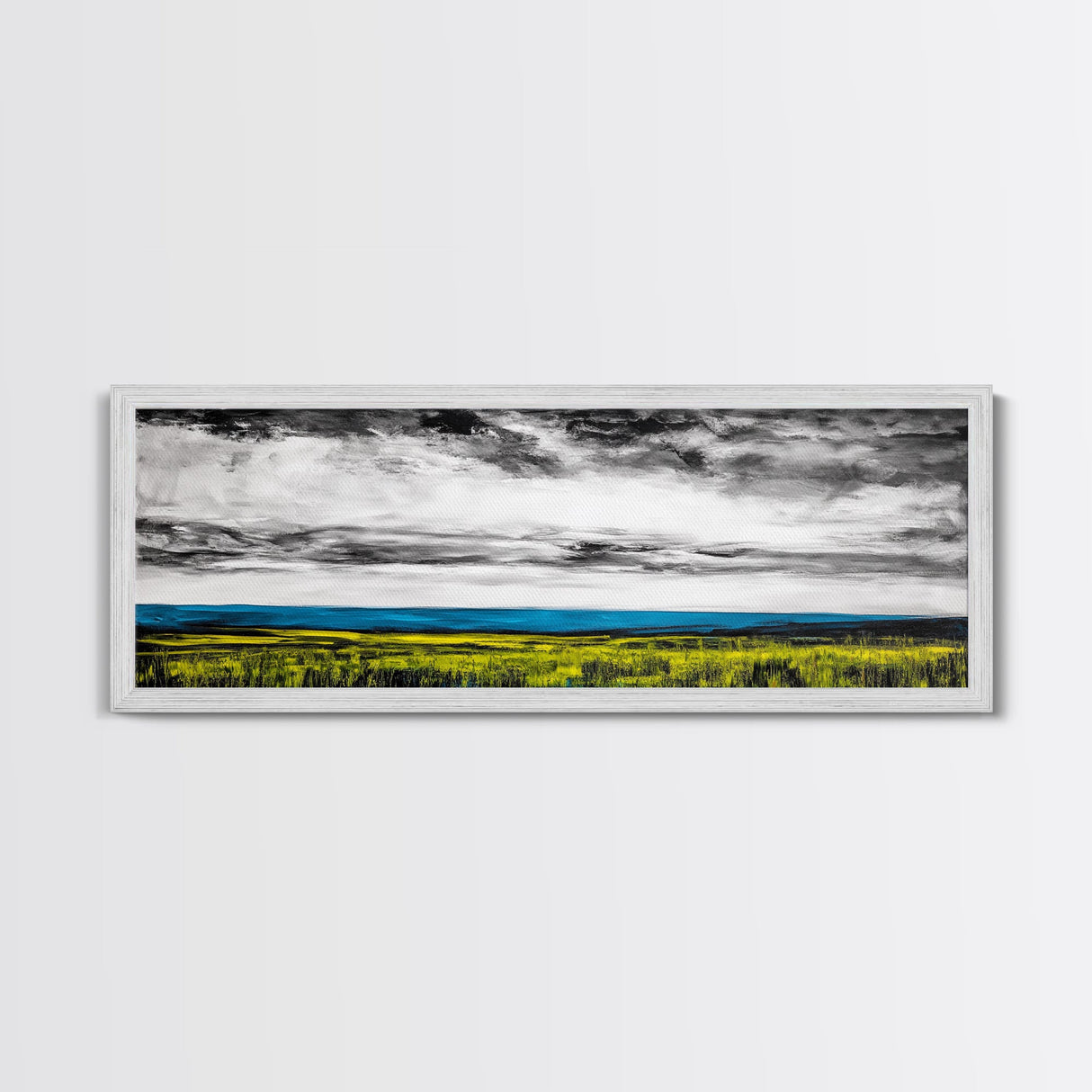 Horizon View, Blue Ocean, Minimalist Seascape, Framed Canvas Print, Coastal Wall Art, Modern Beach Decor, Abstract Water Art, Office Decor