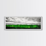 Green Ocean, Coastal Storm, Vibrant Seascape, Framed Canvas Print, Beach Art, Abstract Ocean Painting, Minimalist Wall Decor, Living Room Art