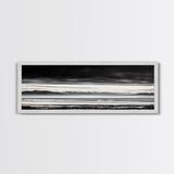 Stormy Mountains, Black and White Art, Monochrome Landscape, Modern Wall Decor, Framed Canvas Print, Nature Inspired, Minimalist Home Art