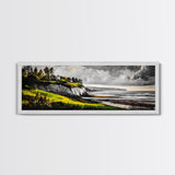 Coastal Cliffs, Stormy Sky, Ocean Waves, Canvas Print, Seascape Wall Art, Nautical Painting, Bedroom Decor, Coastal Home Accent
