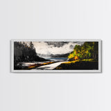 Forest Path, Beach View, Mountain Landscape, Framed Canvas Print, Wilderness Art, Nature Painting, Living Room Wall Art, Rustic Home Decor