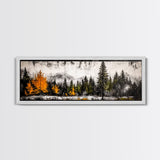 Autumn Forest, Mountain Landscape, Framed Canvas Print, Fall Wall Art, Nature Decor, Rustic Home Art, Modern Cabin Print, Office Art