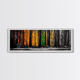 Golden Forest, Tall Trees, Canvas Print, Fall Wall Art, Nature Home Decor, Minimalist Forest Painting, Modern Living Room Artwork