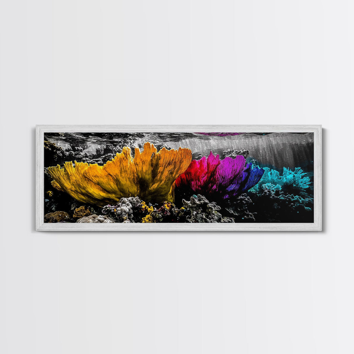 Abstract Reef, Vibrant Ocean, Canvas Print, Underwater Fantasy, Coastal Home Art, Marine Life Artwork, Modern Ocean Wall Decor