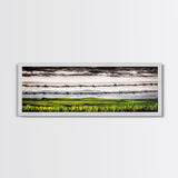 Barbed Wire Art, Rural Landscape Print, Farmhouse Wall Decor, Countryside Canvas Print, Rustic Living Room Art, Framed Canvas Print