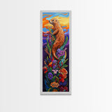 Otter, Flowers, Fantasy, Wildlife, Framed Canvas Print, Whimsical animal art in vibrant palette, ideal Nursery Art or Nature Lover Decor