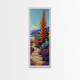 Vibrant Desert, Garden, Path — Canvas Print with bold autumn florals and pathway, ideal Fall Entryway Art or Living Room Wall Decor, boho style