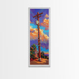 Telephone Pole, Sunset, Framed Canvas Print, Urban Wall Art, Southwest Landscape Decor, Colorful Street Scene, Eclectic Room Accent