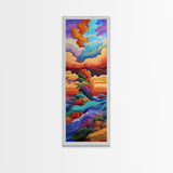 Tropical Cloud, Island, Nature - Canvas Print vibrant ocean decor, sunset wave art, island fantasy painting, bedroom wall art, boho style