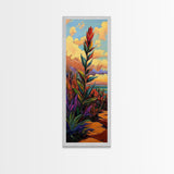 Plant Sunset, Southwest, Desert, Canvas Print, Boho Living Room Decor, Colorful Botanical Wall Art, Desert Vibes, Earthy Tones Painting
