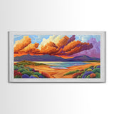 Coastal Sunset, Sandy Dunes, Ocean View, Canvas Print, Beach sunset artwork perfect Bathroom Wall Art or Tranquil Bedroom Decor
