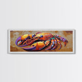 Crustacean Duo, Bright Lobsters, Sea Creatures, Coastal Kitchen, Canvas Print, Nautical Wall Decor, Boho Art, Vibrant Beach House Accent