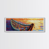 Sunset Hammock, Tranquil Waters, Ocean Relaxation, Framed Canvas Print, tropical bedroom art, chill beach vibe, coastal decor