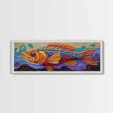 Tropical Fish Painting, Vibrant Ocean Life, Canvas Print, Coastal Kitchen Wall Art, Underwater Theme Decor, Boho Beach Art