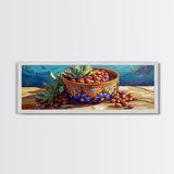 Succulent Bowl, Kitchen Decor, Colorful Talavera, Canvas Print, Mexican Pottery Art, Rustic Kitchen Wall Art, Vibrant Boho Style