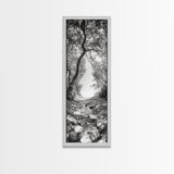 Forest Path, Rock Creek, Canopy Light, Calm Nature Scene, Canvas Print, Entryway Wall Art, Tranquil Minimalist Landscape Print