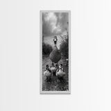 Duck Family, Wildlife Photography, Baby Ducks, Country Style, Canvas Print, Farmhouse Wall Art, Fall Animal Decor, Kids Room Art