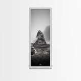 Foggy Island Trees, Pacific Northwest Nature, Moody Wall Art, Framed Canvas Print, Rustic Cabin Decor, Minimalist Forest Print