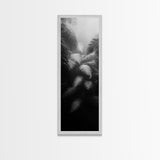 Fern Jungle Leaves, Tropical Botanical Print, Misty Rainforest Wall Art, Framed Canvas Print, Bathroom Decor, Moody Plant Art
