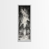 Pine Forest, Nature Path, Tree Canopy, Tranquil Woods, Canvas Print, Forest Wall Art, Minimalist Nature Decor, Meditation Room Artwork