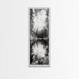 Forest Reflection, Tranquil Lake, Evergreen Woods, Wilderness Scene, Canvas Print, Rustic Cabin Wall Decor, Nature Photography Art