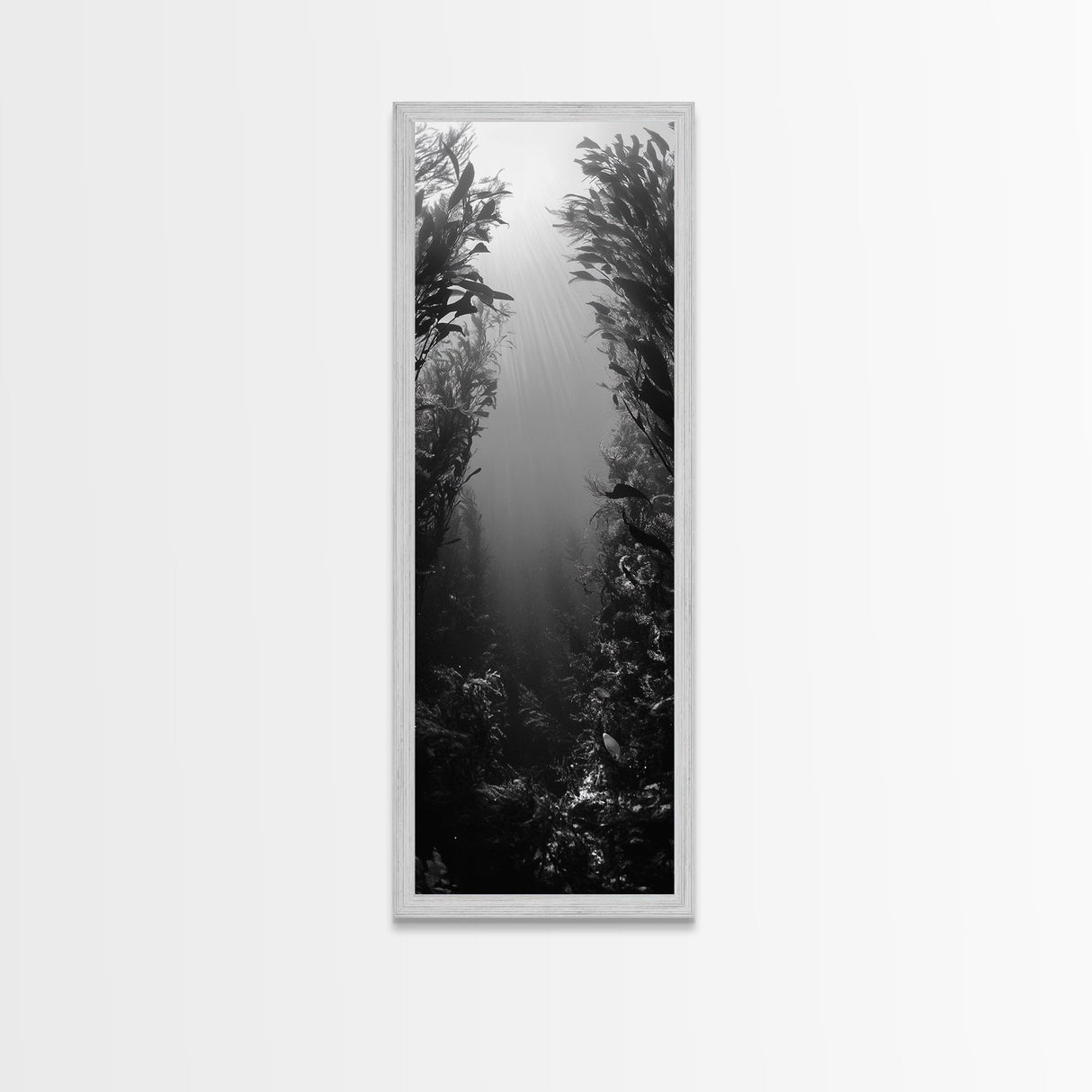 Kelp Forest, Underwater Light, Ocean Depths, Canvas Print, Bathroom Wall Art, Marine Inspired Decor, Nature Photography, Minimalist Style