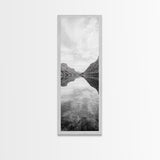 Mountain Lake, Glassy Water, Serene Reflection, Canvas Print, Bedroom Wall Art, Nature Photography, Minimalist Decor, Tranquil Vibe