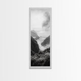 Foggy Coast, Ocean Cliffs, Atmospheric Horizon, Canvas Print, Nature Wall Art, Moody Landscape, Neutral Tones, Hallway or Office Decor