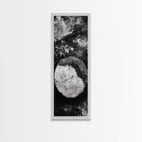 Zen Circle Stone, Forest Texture, Nature Balance, Canvas Print, Rustic Bathroom Decor, Earthy Wall Art, Minimalist Natural Style