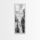 Rocky Sea Gap, Moody Ocean Art, Monochrome Seascape, Minimalist Wall Decor, Canvas Print, Coastal Living Room Wall Art, Living Room Art