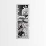 Desert Butte View, Southwest Horizon, Dramatic Sky, Framed Canvas Print, Boho Living Room Art, Western Landscape Photography, Man Cave