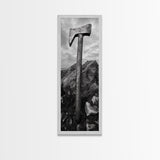 Rustic Axe Decor, Woodsy Cabin Vibes, Nature Photography, Masculine Art, Framed Canvas Print, Man Cave Decor, Garage Wall Art
