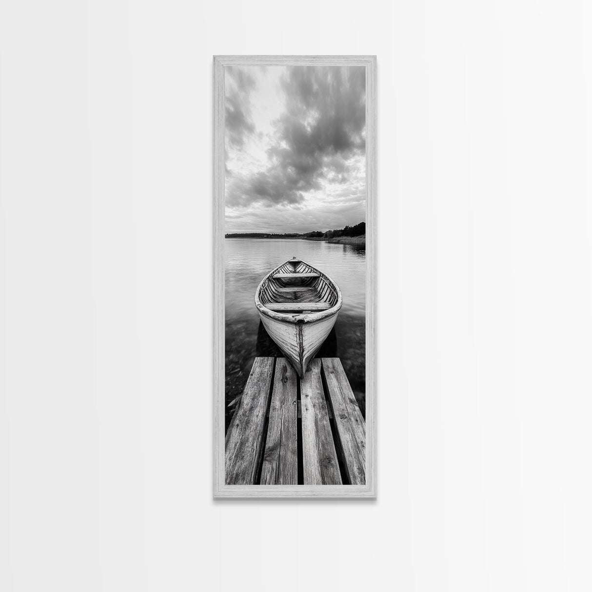 Rowboat Reflection, Still Water, Lake Life, Canvas Print, Rustic Cabin Wall Art, Nature Photography, Bedroom Art, Den Lakehouse Decor