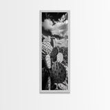 Desert Cactus Closeup, Prickly Pear Focus, Bold Nature Decor, Framed Canvas Print, Southwestern Kitchen Decor, Living Room Art