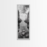 Rocky Ocean Cove, Peaceful Coastal Passage, Zen Nature Art, Framed Canvas Print, Bathroom Print, Coastal Entryway Wall Art, Beach House Decor