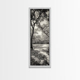 Autumn Forest Light, Peaceful Woodland Canopy, Fall Vibes Scene, Framed Canvas Print, Cozy Living Room Art, Entryway Wall Art