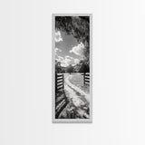 Country Road, Wooden Fence, Open Fields, Tree Shadows, Canvas Print, Rustic Farm Wall Art, Minimalist Nature Photography, Entryway Home Decor