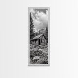 Rustic Cabin, Mountain Retreat, Forest Escape, Framed Canvas Print, Fall Nature Art, Cozy Lodge Decor, Bedroom or Den Wall Piece