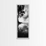 Reflections, Tranquil Shore, Tree Silhouette, Canvas Print, Zen Minimalist Decor, Beach Meditation Space or Spa Wall Art, Minimalist Decor
