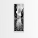Mountain Valley, Serene Stream, Canyon Light, Framed Canvas Print, Peaceful Nature Scene, Bedroom or Study Minimalist Wall Decor
