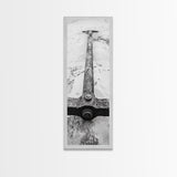 Rusted Anchor, Beach Texture, Metal Detail, Framed Canvas Print, Industrial Coastal Wall Art, Nautical Bathroom Print, Office Decor