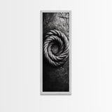 Nautical Rope Closeup, Industrial Texture, Abstract Rustic, Framed Canvas Print, Office Wall Art, Monochrome Art, Modern Nautical Decor