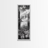 Coastal Cliff Path, Ocean Serenity, Rock Wall Art, Seascape Photography, Framed Canvas Print, Modern Coastal Decor, Bedroom Wall Art