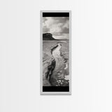 River Path Art, Coastal Landscape Decor, Nature Scene Wall Art, Minimalist Earth Tones, Framed Canvas Print, Beach House Vibe