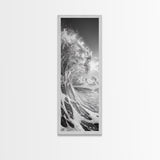 Ocean Wave, Splash Art, Dramatic Sea, Framed Canvas Print, Surfer Gift, Beach House Decor, Dynamic Water Scene, Nature Photography