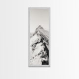 Alpine Peak, Snow Summit, Rugged Path, Canvas Print, Adventure Wall Decor, Minimalist Nature Art, Winter Landscape Photography