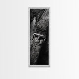 Leather Strap, Worn Texture, Rustic Detail, Framed Canvas Print, Industrial Wall Decor, Masculine Style, Close-Up Texture Art